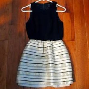 NWT J crew size 00 black cream and gold dress